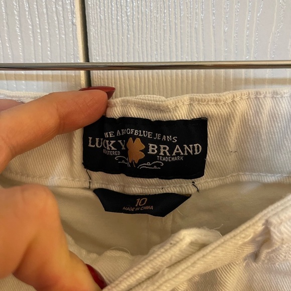 Lucky Brand Distressed Cropped Denim Jeans White Girl's Size‎ 10 - Picture 4 of 5